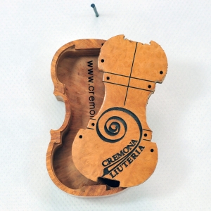 Scatolina in legno a forma di violino